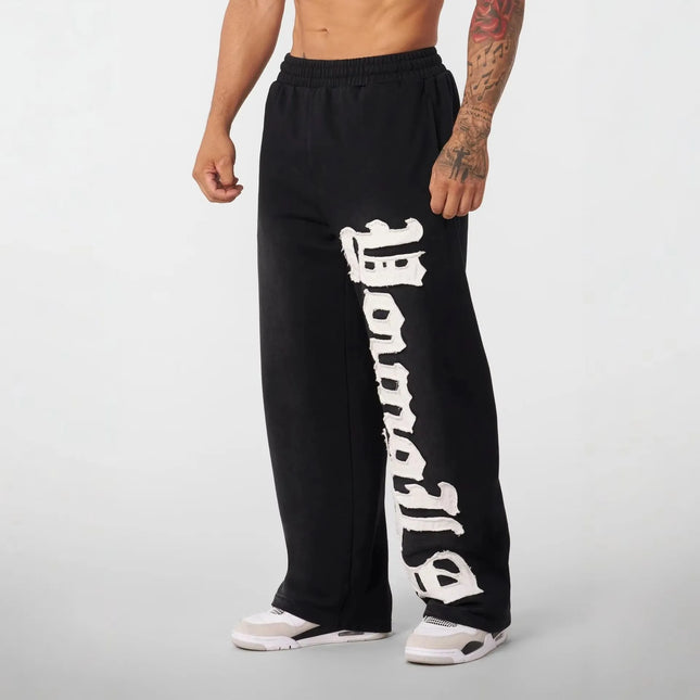 Man Young American trendy sweatpants collaboration anime joggers cotton terry print wide-leg casual pants hip-hop street pants