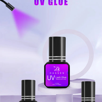 Dassen 5ML 1 Second Fast Drying Strong False Eye Lash Extension UV Glue Adhesive Retention Low Smell Mink Eyelash Glue UV