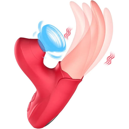 2 in1 Tongue Licking Oral Sucking Vibrator for Women Clit Stimulator Female Masturbation Sucker Lick Vaginal Massager Sex Toy