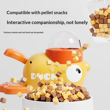 Pet Toys Automatic Feeder Cat Toy Freeze Dried Launcher Dog Chew Toy Duck Dispenser Interactive Pet Snack Dispenser for Cats