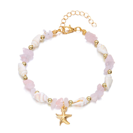 Boho Irregular Gravel Beaded Stone Anklets For Women Summer Ocean Beach Handmade Ankle Bracelet Foot Leg Chain Gift Accessories