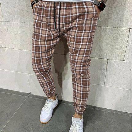 Mens Drawstring Lattice Pants Trousers with Bound Feet Style Casual Comfortable Breathable Loose Fit Long Leggings
