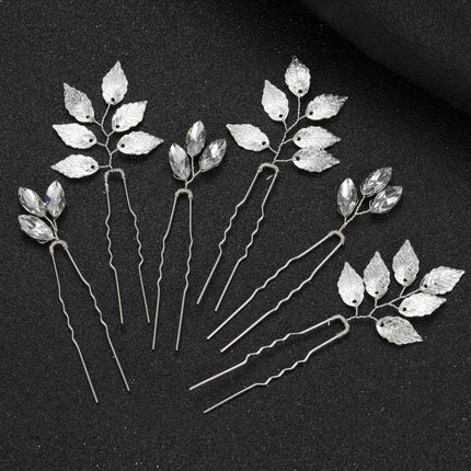 3PCS Bridal Wedding Hair Accessories Gold Color Leaf Hair Pins Clips for Women Jewelry Bride Headpiece Headwear Headdress Gifts