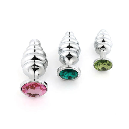 Metal Anal Plug Stainless Steel Butt Plug With Jewelry Colorful Crystal Anus Plug Adults Sex Toys for Men Women Gay Adult Game