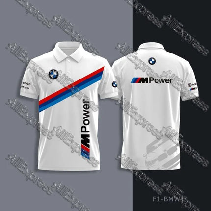 BMW Motorsport Motorcycle Ride T-shirt Racing Team Summer Quick Drying Breathable Polo Shirt Lapel Buttons for Auto Motorrad