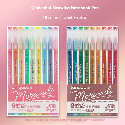 105Color Hand Account Gel Pen Languo Morandi Retro Pen Large-Capacity Color Handbook Pen For Student Painting Graffiti Writting