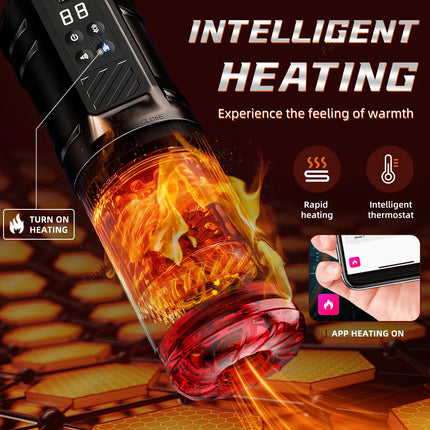 APP LED Automatic Heating Male Masturbator Cup 12 Sucking Rotating Licking Thusting Pocket Pussy Stroker Blowjob Sex Toy For Men