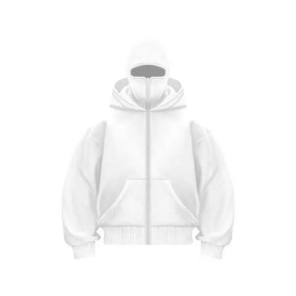 Men and Women Balaclava Y2K Gothic Harajuku Winter New Item Double Hooded Sweatshirt Men's Hooded Mask Zipper Sportswear