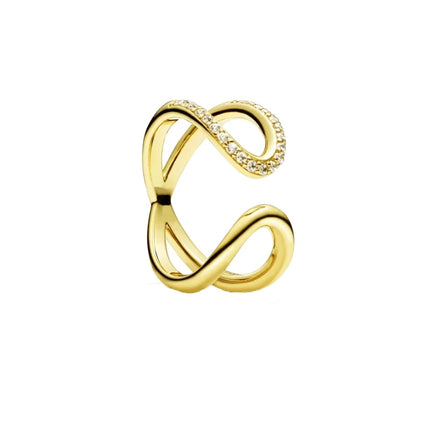 18K Gold Plated 925 Sterling Silver Flowers And Leaves Disc-shaped Ring 6 7 8 9 Rings Wedding Fashion Fine Luxury Jewelry Women