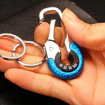 3pcs Keychain Men Stainless Steel Buckle Outdoor Carabiner Climbing Tool Double Ring Car Fishing Hook Key Ring Accessories