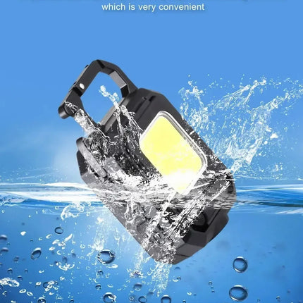 Mini LED Handheld Flashlights USB Rechargeable LED COB Work Lights Waterproof Keychain Emergency Lantern For Outdoor Camping