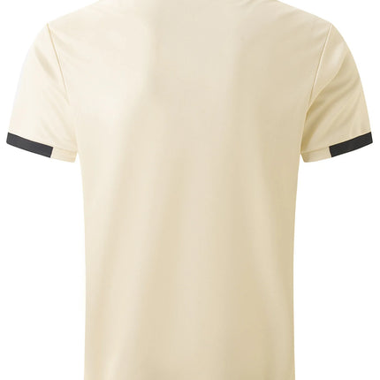 Men's fitness casual sports T-shirt, gym running sports elastic short-sleeved Polo shirt, lapel top, men's tight T-shirt
