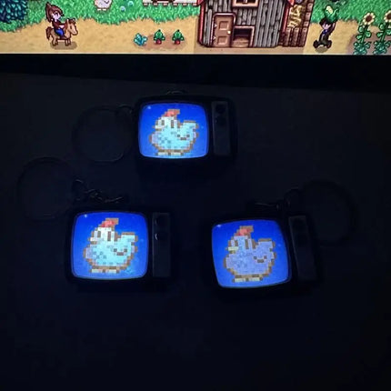 Stardew Valley Glowing Chicken Keychain with Sound