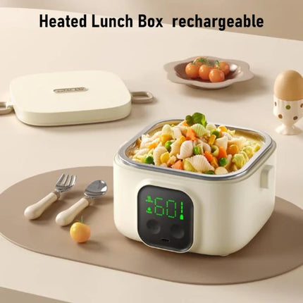Wireless Electric Lunch Box 30W 304 Stainless Steel USB Fast Heating Insulated Food Box Portable Lunch Warmer For Home Office