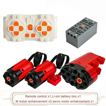 MOC Blue-tooth APP Remote Control Set - Rechargeable Battery Box Motor Set Speed Controller for PF Building Block Modifications