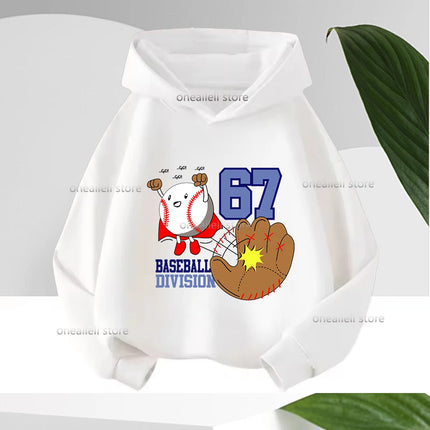 Spring Autumn Graphic Funny 67 Children's Hoodies Sweatshirt Casual Hip Hop Long-sleeve Fleece Boy Girl Kid Warm Hooded Pullover