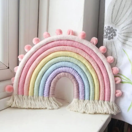 Ins Style Nordic Style Rainbow Home Children's Room Decoration Pendant Woven Rainbow Hanging Wall Hanging Pendant