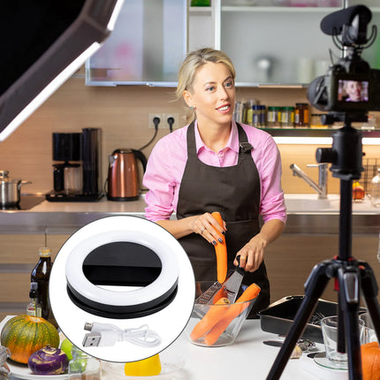 1Set Adjustable LED Ring Light Makeup Fill Light for Video Chat Live Streaming Photography Selfie Brightening Face Slimming