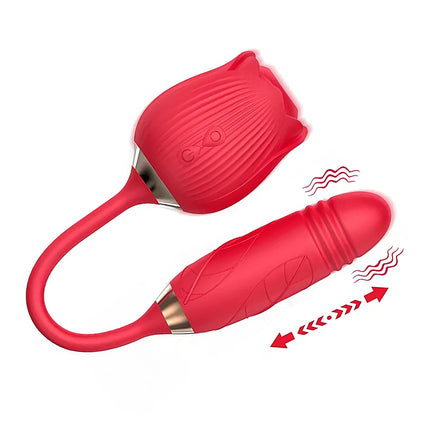 Silicone Sucking Thrusting Dildo Vibrator for Women Nipple Clit Stimulator Vibrating Egg Tongue Licking Clitoris Sucker Sex Toys