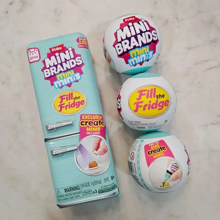Mini Fridge Surprise Ball w/ 30+ Food Figures - Mystery Blind Box Collectible Kids Gift  surprise box mistery box
