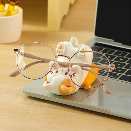 Cute Cartoon Cat Desktop Ornaments Phone Stand Creative Desk Decor for Office Home Kawaii Cat Glasses Storage Holder