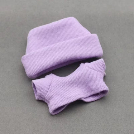Sweater Set For 15/17cm Ropa Labubu Doll Clothes Match Knitted Hat T-shirt Dopamine Color Matching Fashion Design