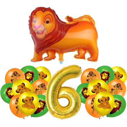 Lion King Birthday Party Decoration Simba Tableware Plate Cup Balloon Set Banner Backdrop Gift Bags Sticker Kids Party Supplies