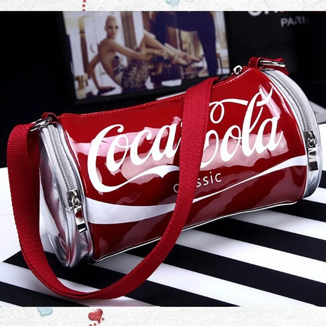 New Summer Fashion Glossy Leather Small Bag Women's Crossbody Bag Cartoon Print Shoulder Bag Daily Match Contrast Color