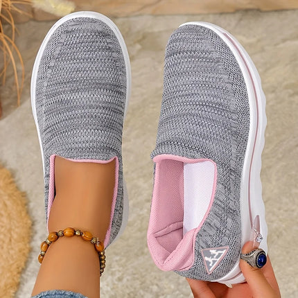 Breathable Women's Slip-On Sneakers Soft Sole Comfortable Lightweight Casual Shoes for Everyday Walking Low Top