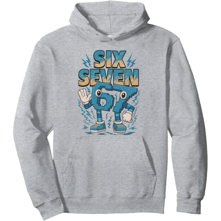 Versatile Casual Hoodie with SIX SEVEN Print Design, Boys Girls Teens Style, Cotton Sweatshirt for Outerwear in Autumn Winter