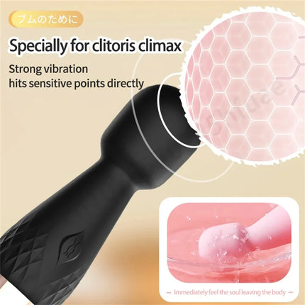 10 Modes Strong Vibration Mini Magic Wand USB Rechargeable Clitoral G Spot Massager Anal Stimulator Adult Sex Toy for Women