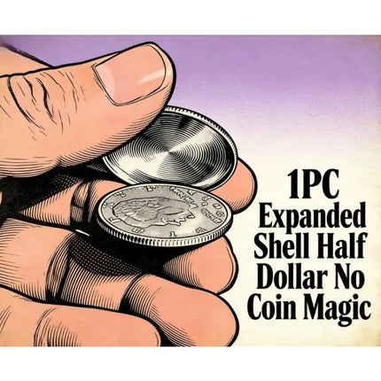 1PC Expanded Shell Half Dollar Magic Coin Shell for Half Dollar Close Up Illusion Gimmick Props Mentalism Magician Magia Tricks