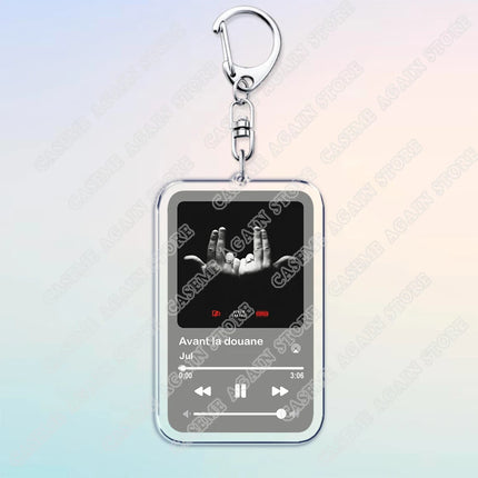 Popular French Rapper JUL Music Songs Keychains for Women Accessories Bag Oh Qu'elle Est Belle Code Keyings Jewelry Fans Gifts