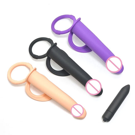 Beginner Vibrating Strap On Dildo Double Penetration Anal Plug Soft Silicone Waterproof Adult Toy for Men