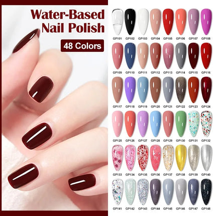 6pcs 8ml Water-Based Nail Polish Long Lasting Quick Drying No Need of Lamp to Cure Nail Supplies Vernis for Nail Art Decorations