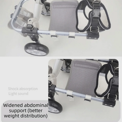Lightweight Aluminum Pet Mobility Cart Adjustable Detachable Dog Wheelchair Rehabilitation Training Four-Wheel Mobility