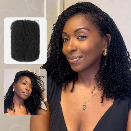 Sleek Afro Kinky Bulk Human Hair For Braiding Twist Peruvian QVR Remy Bulk Hair For Dreadlock Natural Color African Braids Hair