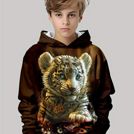 Kids Clothes Boys Hoodies Long Sleeve 3D Tigers Print Children Spring Fall Clothes Casual Outdoor Stylish Boy Girl Clothes Tops