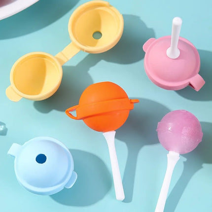 Quality Mini Silicone Ice Molds Reusable DIY Ice Pop Mold with Removable Lids Lollipop Ice Maker Party
