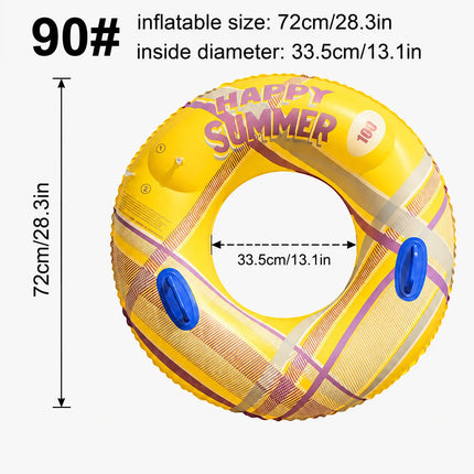 Large Inflatable Swim Ring for Adults Pool Float Tube with Handles Summer Beach Swimming Circle Water Toy 3 Colors