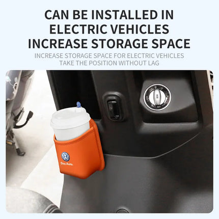 The multi-functional leather storage case for car water cups is suitable For VW Volkswagen Polo Tiguan Passat Golf Jetta Lavida
