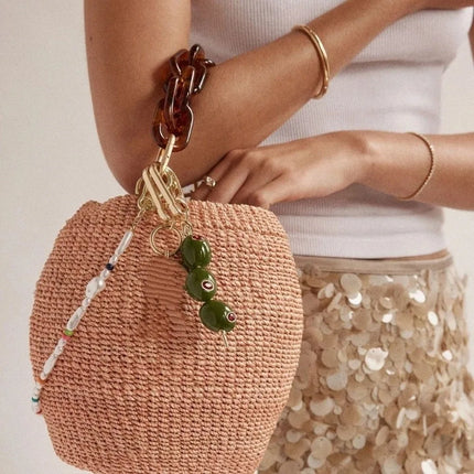 New Cherry Handbags Keychain Olive Alloy Strawberry Keychain DIY Key Ring Bag Decoration