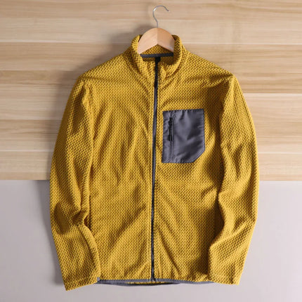 Lightweight Breathable Quick-Dry Fleece Fabric Jacket Stand Collar Outdoor Sports Men's Spring 2025 Versatile Modern Sleek