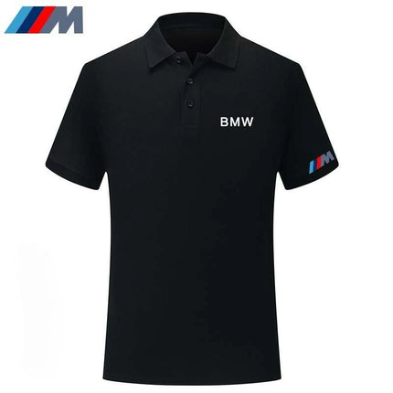 BMW BMW4S New High-quality Shop Tooling Printed Short-sleeved T-shirt Men's and Women's Same Summer Breathable Lapel Polo Shirt