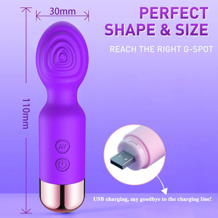 Mini AV Vibrator Female G Spot Vibration Vagina Anal Clitoris Stimulator Dildo Vibrator Adult Sex Toys for Women Masturbation