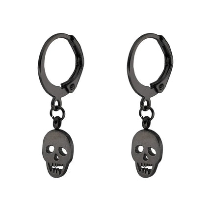 Design Stainless Steel Skull Drop Earrings For Women Men Fashion Gothic Street Hip Hop Ear Jewelry Pendant Cool Stud Earrings