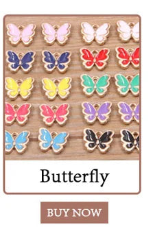 50PCS 6*8mm 10 Color Alloy Metal Drop Oil Small Heart Charms KC Gold Pendant For DIY Bracelet Necklace Jewelry Making
