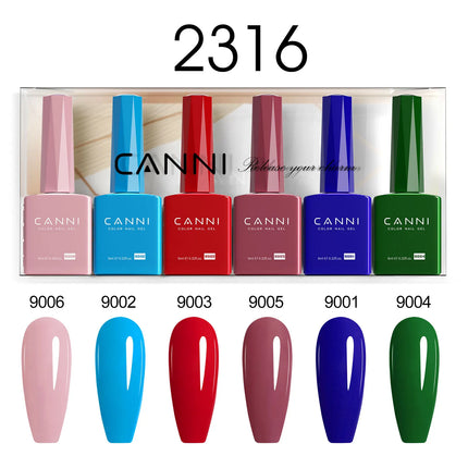 6pcs/kit CANNI TPO FREE HEMA FREE Halloween Nails Color Set Dark Red Semi Permanent Soak off UV LED Gel Varnish Christmas Gift