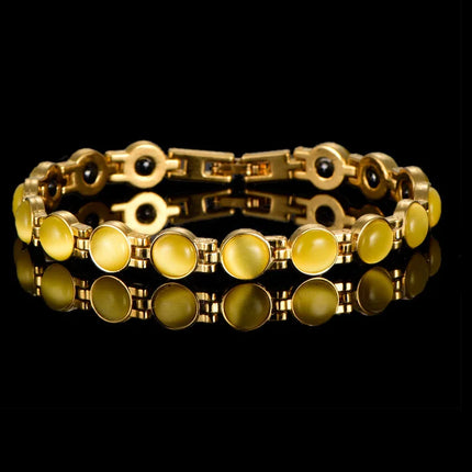Wu's 2022 Hot Selling New Products Plated 18K Gold Opal Bracelet Magnet Bracelet for Women Energy Magnetic Bracelet