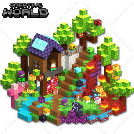 Magnetic Building Blocks Mine World Magnetic Ender Dragon Head Portal Construction Brick Cube Toy Set Gift for Boy Girl Children